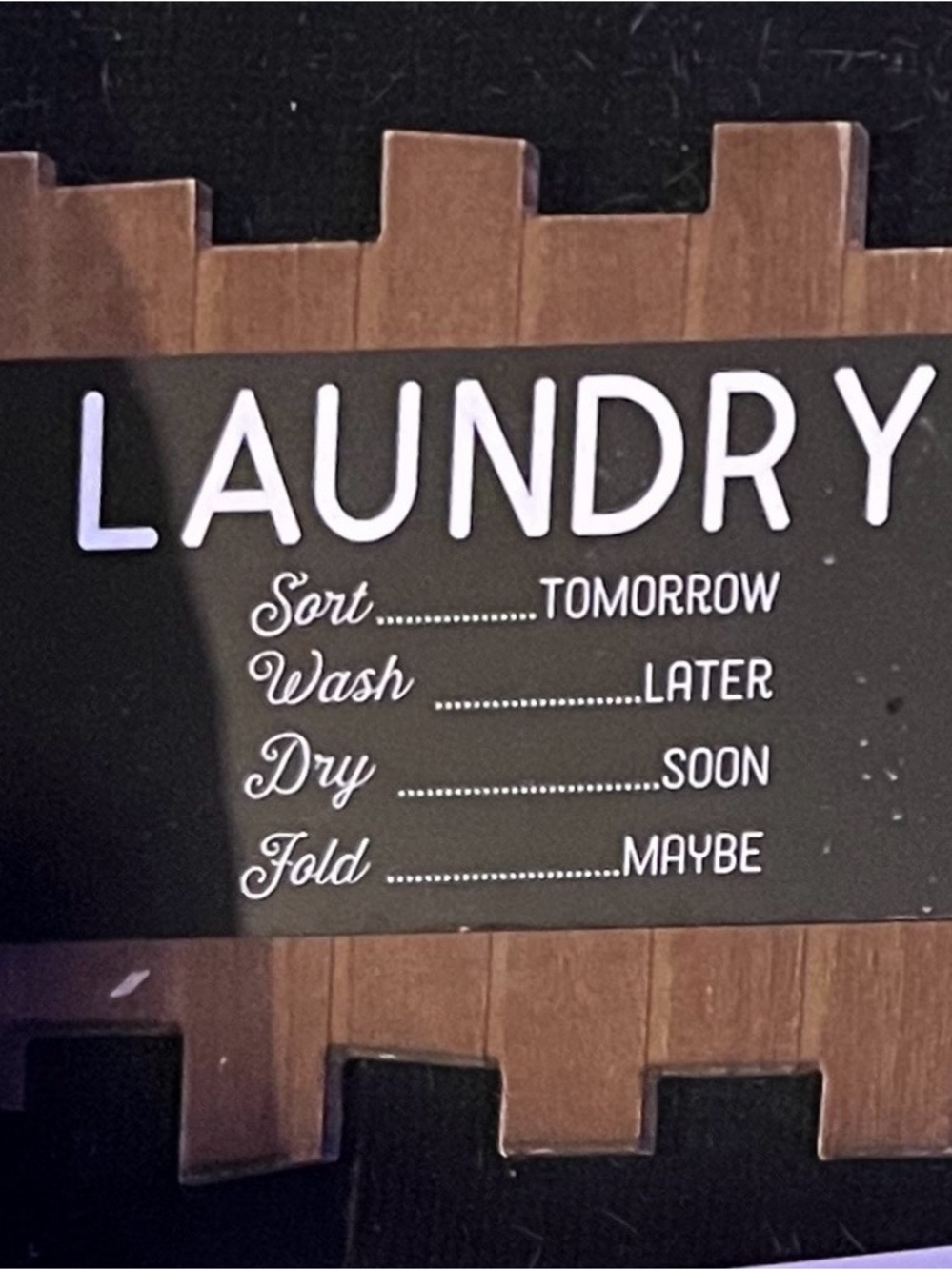 Laundry Wall Sign - Black & Brown